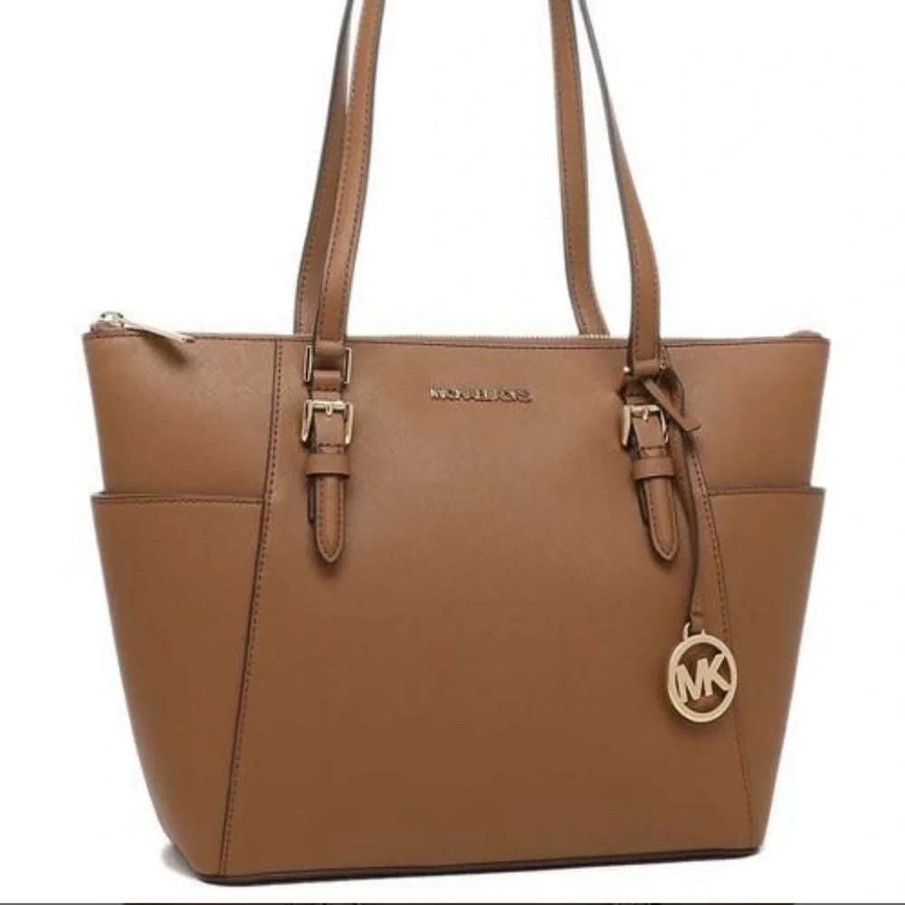 MICHAEL KORS Charlotte Large Leather Top-Zip Tote - Picture 10 of 16